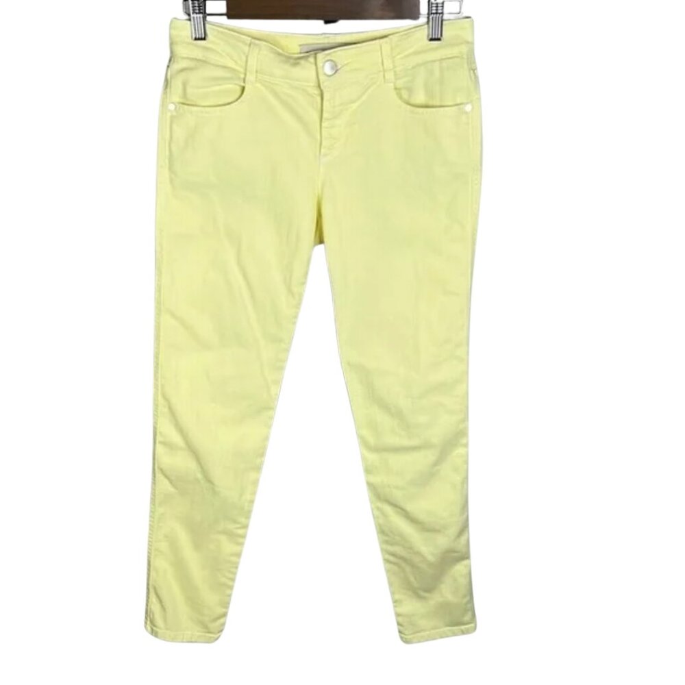 Stella McCartney Pale Yellow Designer Skinny Jeans - Size 29